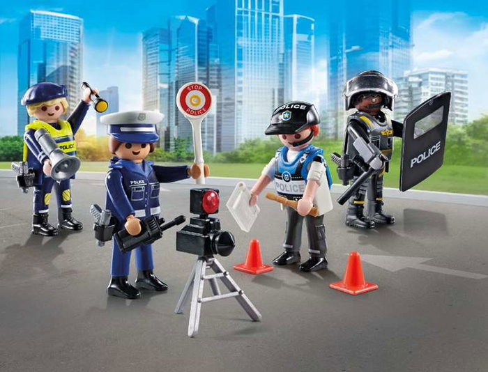 Playmobil Set métiers de la police avec 4 policiers et 35 pièces 71730