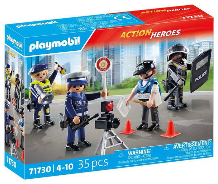 Playmobil Set métiers de la police avec 4 policiers et 35 pièces 71730