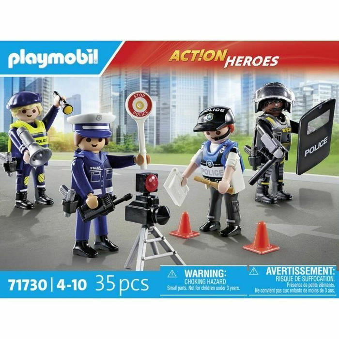 Playmobil Set métiers de la police avec 4 policiers et 35 pièces 71730