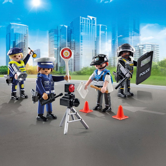 Playmobil Set métiers de la police avec 4 policiers et 35 pièces 71730