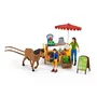 Schleich Farm World 42528 - Jeu de ferme avec étal mobile, figurines de fermiers, cheval et animaux de la ferme, jouet pour enfants dès 3 ans