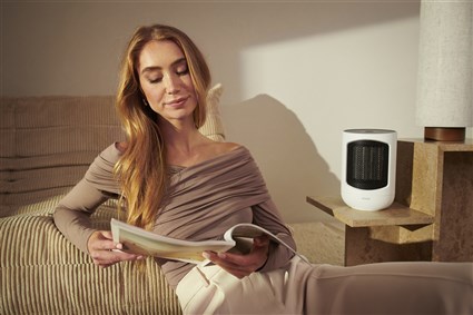 Duux DXCH43 Calefactor Ceramique Zone Personnel 1500 W Blanc avec Thermostat et Reglages Manuel IP21