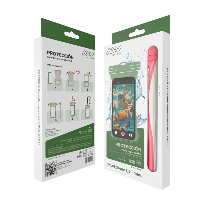 Étui étanche Myway Floating Rose Universel 7,2" (7")