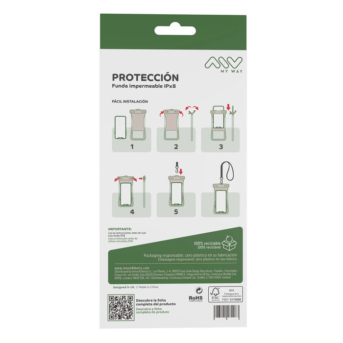 Étui étanche Myway Floating Rose Universel 7,2" (7")