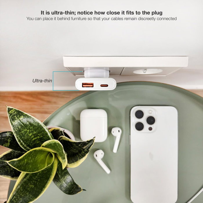 TooQ Chargeur Mural GaN 65W Blanc TQWC-GANSL65W1A1C