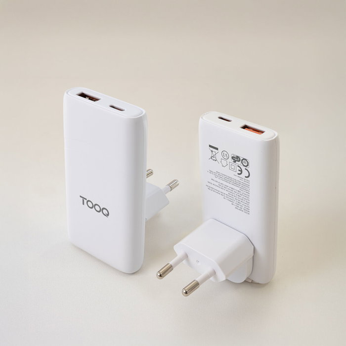 Chargeur mural TooQ TQWC-GANSL65W1A1C Blanc 65 W Chargeur mural TooQ TQWC-GANSL65W1A1C Blanc 65 W