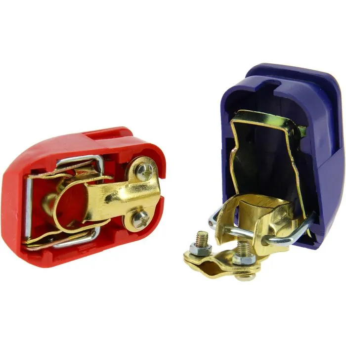 CARTEC Lot de 2 cosses de batterie à serrage rapide, (+) et (-), idéal pour l'outillage