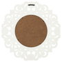 Home Deco Factory Miroir Mural avec Cadre en Bois Blanc, Diamètre 60 cm