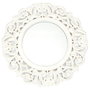 Home Deco Factory Miroir Mural avec Cadre en Bois Blanc, Diamètre 60 cm