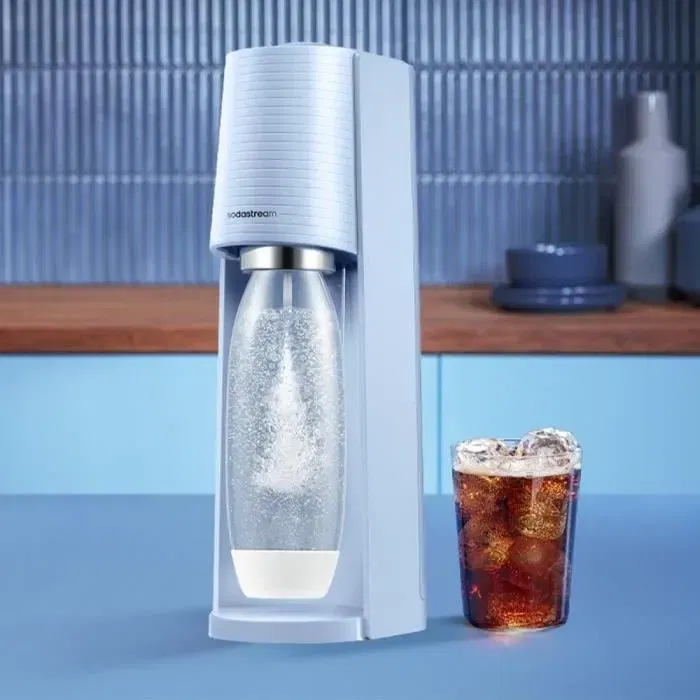 Sodastream Machine à Eau Pétillante TERRA Bleu - 1 Bouteille de 1L Compatible Lave-vaisselle - Recharge de Gaz 60L Quick Connect