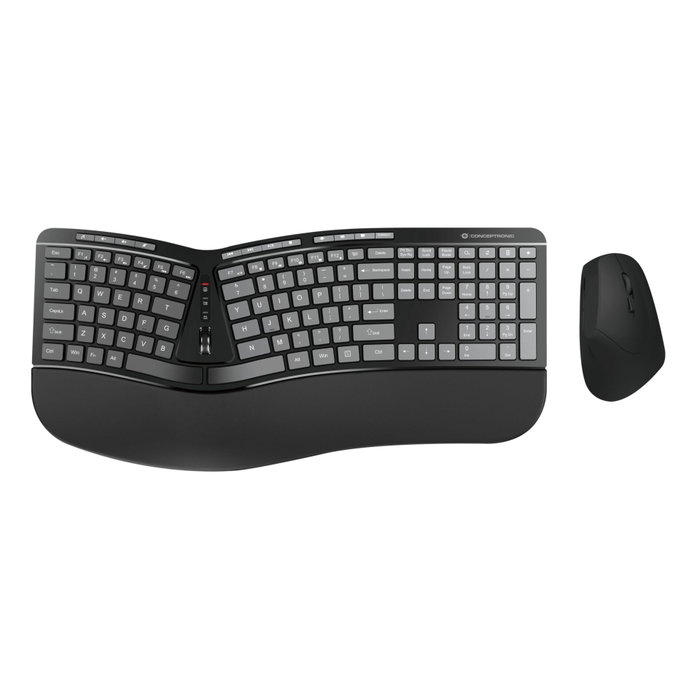 Conceptronic ORAZIO02US Ensemble clavier ergonomique et souris verticale sans fil Conceptronic ORAZIO02US Ensemble clavier ergonomique et souris verticale sans fil