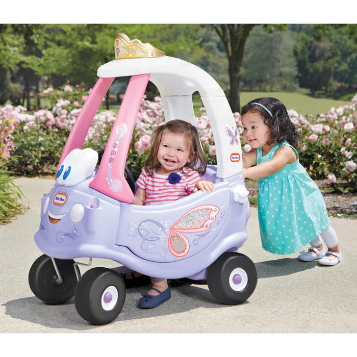 Little Tikes Cozy Coupe Fairy - Voiture d'enfant rose et violette avec klaxon et plancher amovible - Dès 18 mois