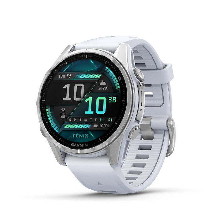 Garmin Montre connectée fénix 8 - 43 mm - Réf. 010-02903-00 - Blanc - Modèle S