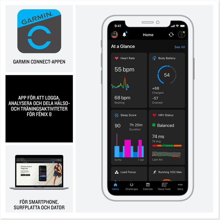 Garmin Montre connectée fénix 8 - 43 mm - Réf. 010-02903-00 - Blanc - Modèle S