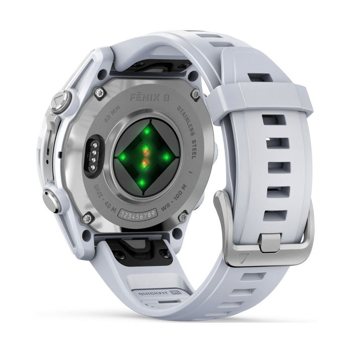 Garmin Montre connectée fénix 8 - 43 mm - Réf. 010-02903-00 - Blanc - Modèle S