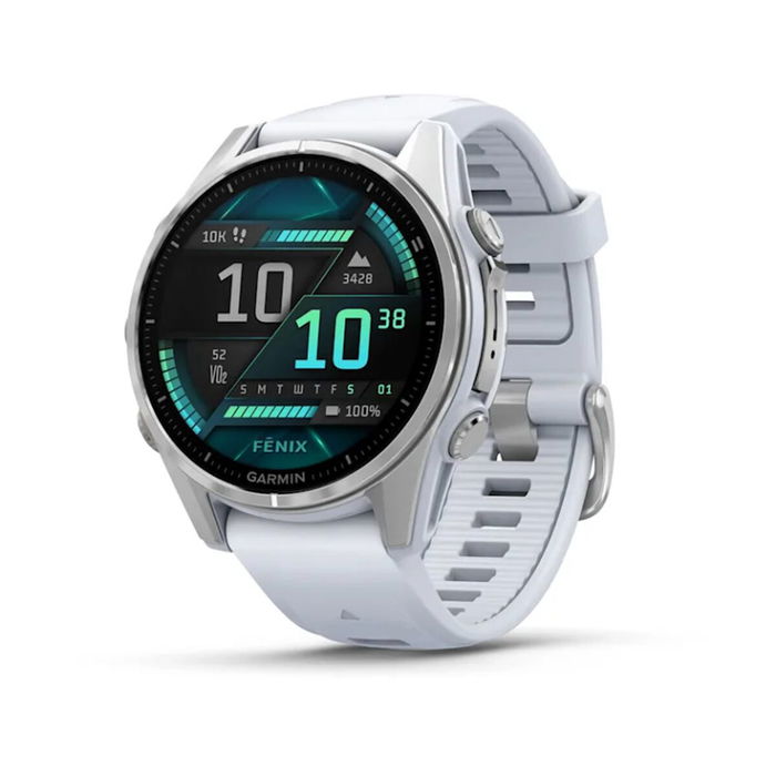 Garmin Montre connectée fénix 8 - 43 mm - Réf. 010-02903-00 - Blanc - Modèle S