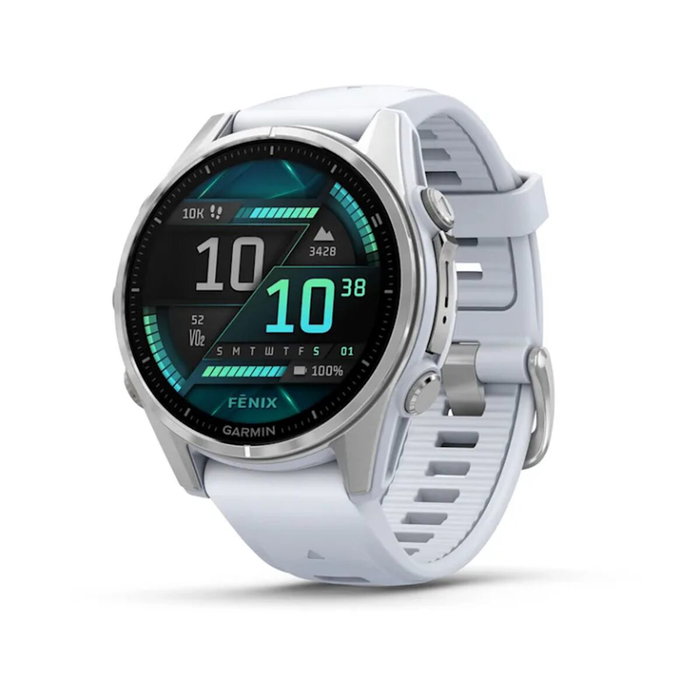 Garmin Montre connectée fénix 8 - 43 mm - Réf. 010-02903-00 - Blanc - Modèle S