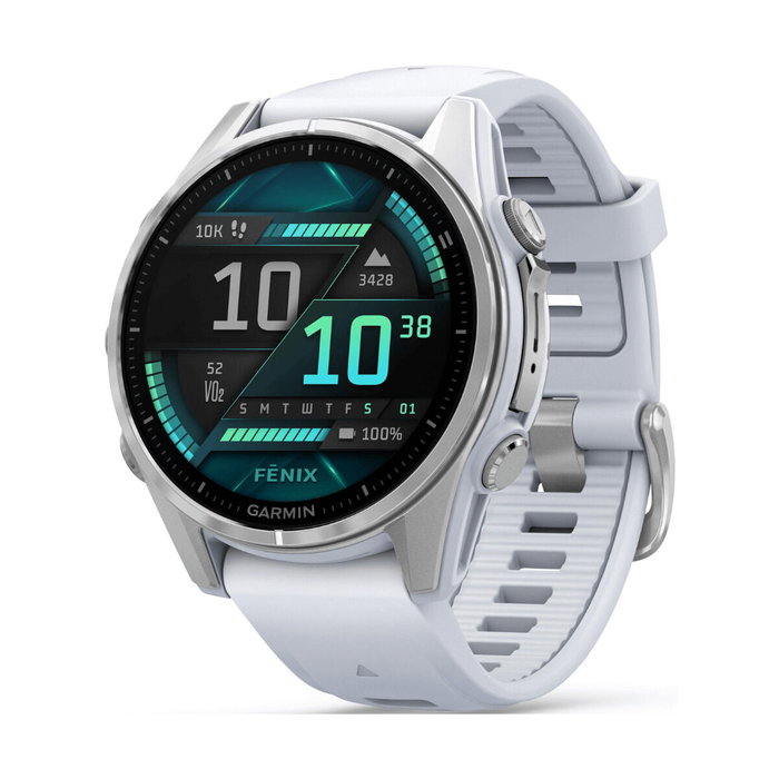 Garmin Montre connectée fénix 8 - 43 mm - Réf. 010-02903-00 - Blanc - Modèle S