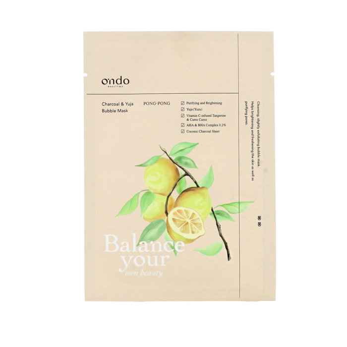 Ondo Beauty 36.5 Masque Effervescent CHARCOAL & YUJA 25 ml