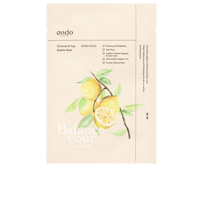 Ondo Beauty 36.5 Masque Bubble Charcoal & Yuja 25 ml Purifiant Vitamine C AHA BHA Ondo Beauty 36.5 Masque Bubble Charcoal & Yuja 25 ml Purifiant Vitamine C AHA BHA