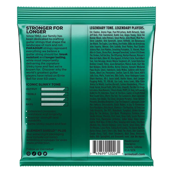 ERNIEBALL Jeu de cordes électrique Paradigm Slinky 12-56