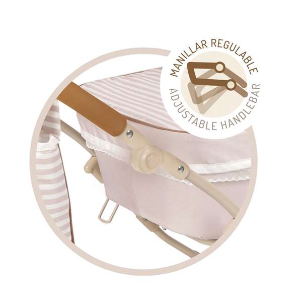 Verona Coche de muñeca plegable - Landau de poupée pliable pour poupées jusqu'à 48 cm, dimensions 42 x 80 x 81 cm
