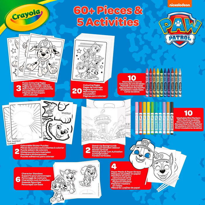 Crayola Super Set d'Activités Patrulla Canina 04-2940 avec Stickers, Pages à Colorier et Figures Pop-up, Jeu Créatif pour Enfants à Partir de 3 Ans