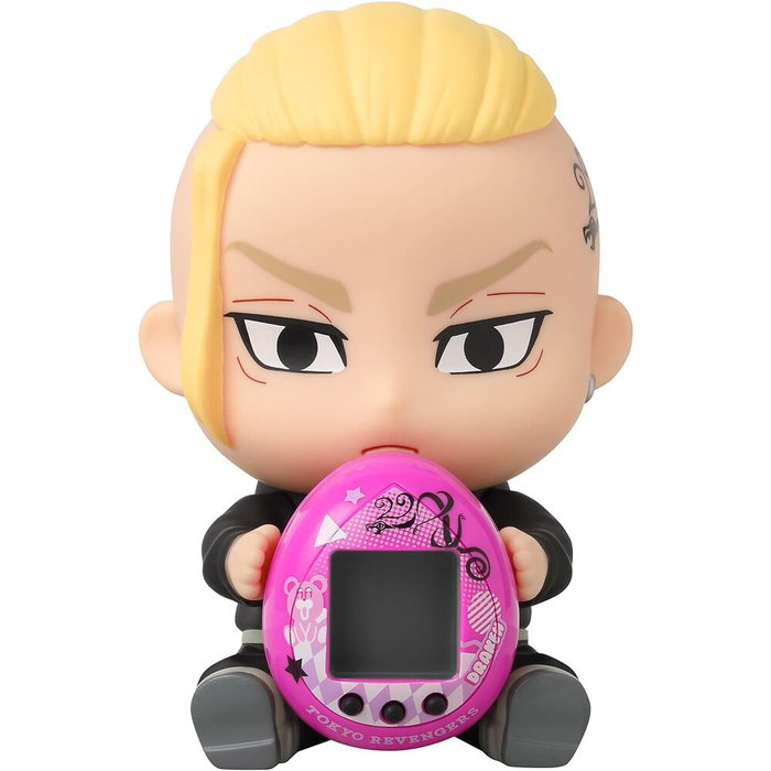 BANDAI Tamagotchi Hugmy Tokyo Revengers - Figurine avec support Draken - Version Draken - Jeu électronique interactif