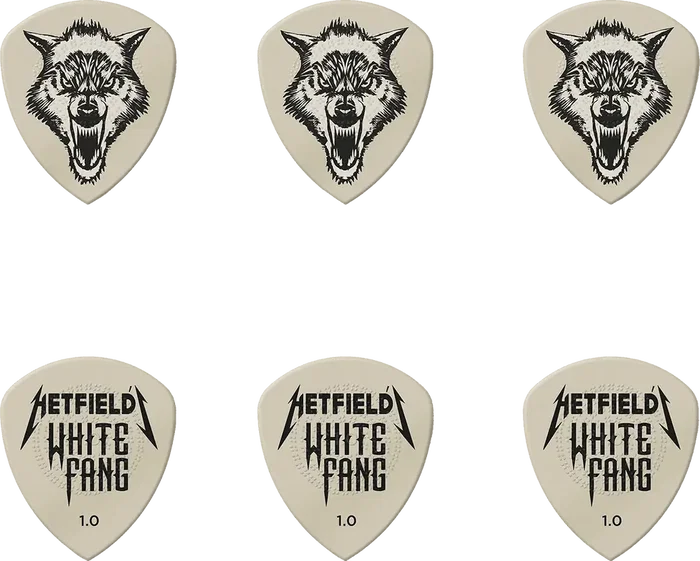 DUNLOP Caisse Assortie 6 Médiators Hetfield's White Fang Custom Flow® - 1.00 mm et autres calibres
