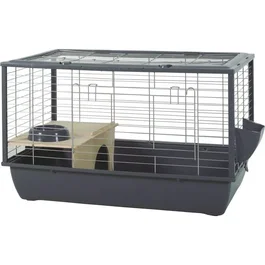 ZOLUX Cage Néolife Connect pour cochon d'Inde et rongeurs, gris, 80 x 52.5 x 48 cm, modulable avec accessoires inclus