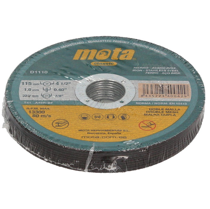 Mota Herramientas Disco de corte acero inox ø115 x 1,0 x 22,23 mm