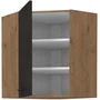 Rock ROCK - Meuble haut d'angle pour cuisine - 1 porte - Décor chêne Lancelot et gris Matera - Panneaux mélaminés - Dimensions L58 x H72 cm