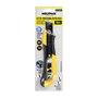 WOLFPACK LINEA PROFESIONAL Cutter 18 mm avec lames acier SK5 noir et bouton autorétractable