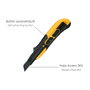 WOLFPACK LINEA PROFESIONAL Cutter 18 mm avec lames acier SK5 noir et bouton autorétractable