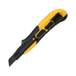 WOLFPACK LINEA PROFESIONAL Cutter 18 mm avec lames acier SK5 noir et bouton autorétractable