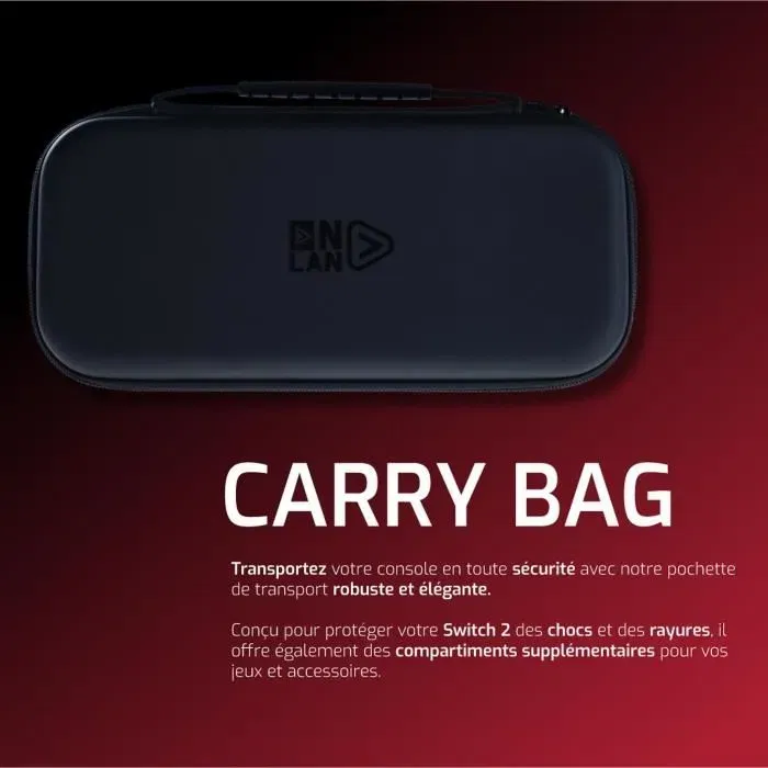 Onlan - Sacoche de protection et transport pour Nintendo Switch 2 - Noir - Protège votre console, vos jeux et accessoires Onlan - Sacoche de protection et transport pour Nintendo Switch 2 - Noir - Protège votre console, vos jeux et accessoires