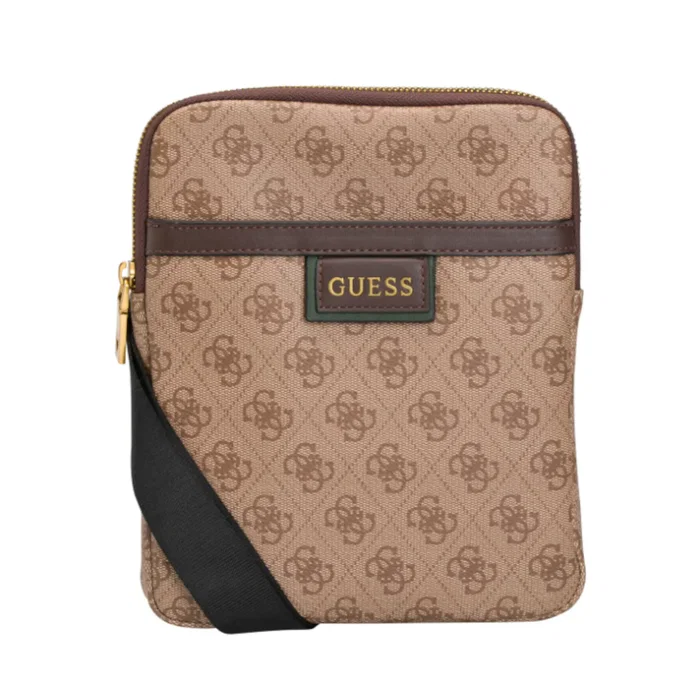 Guess Vezzola Sac bandoulière en textile Marron Guess Vezzola Sac bandoulière en textile Marron