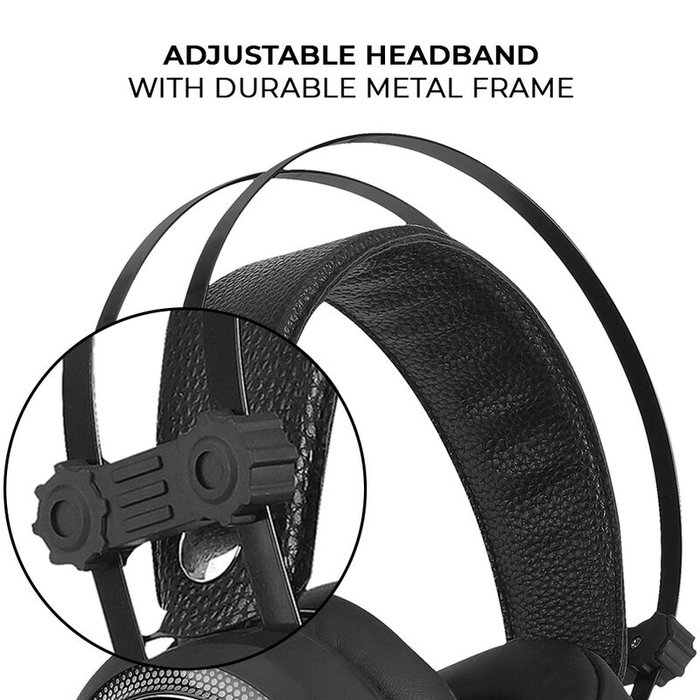 Marvel Casque de jeu avec son surround 7.1 virtuel, micro flexible, éclairage LED et connexion USB/Jack 3,5 mm Marvel Casque de jeu avec son surround 7.1 virtuel, micro flexible, éclairage LED et connexion USB/Jack 3,5 mm