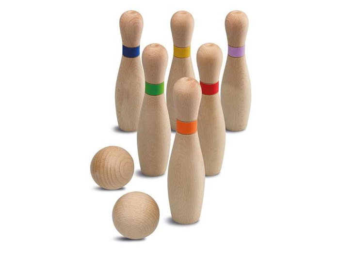 Cayro Jeu de 6 quilles en bois - 16x24x9,5 cm - Multilingue (Français, Espagnol, Anglais, Italien, Portugais, Allemand)