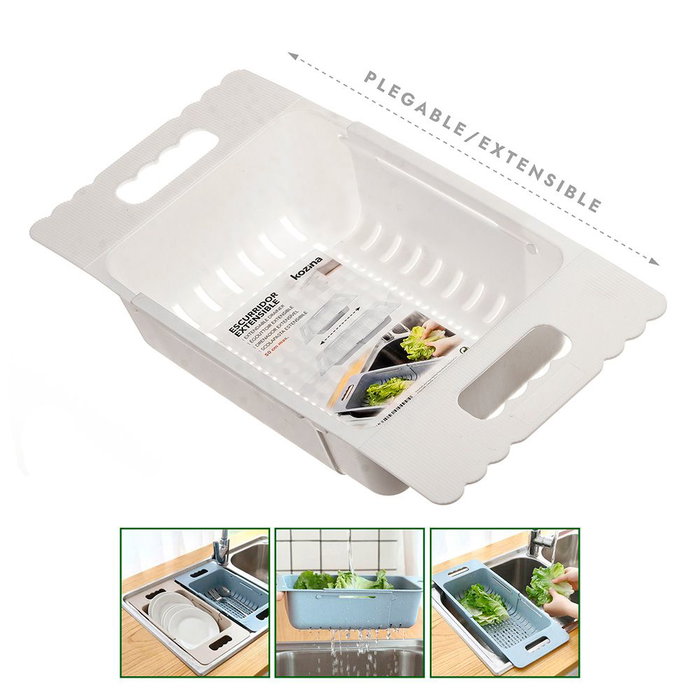 Kozina Égouttoir extensible blanc 23-36 cm 50 x 18,5 x 8 cm Kozina Égouttoir extensible blanc 23-36 cm 50 x 18,5 x 8 cm
