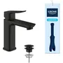 Grohe Mitigeur de lavabo DICE Taille M - Noir mat - Cartouche céramique CH3 SilkMove - Limiteur de débit 5 l/min - Installation FastFixation