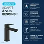 Grohe Mitigeur de lavabo DICE Taille M - Noir mat - Cartouche céramique CH3 SilkMove - Limiteur de débit 5 l/min - Installation FastFixation