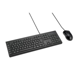 Kensington Kit clavier et souris filaires KM100 EQ avec clavier AZERTY français de taille standard et souris ambidextre pour bureau