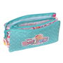 Trousse Fourre-Tout Triple The Bellies Violet Turquoise Blanc 22 x 12 x 3 cm
