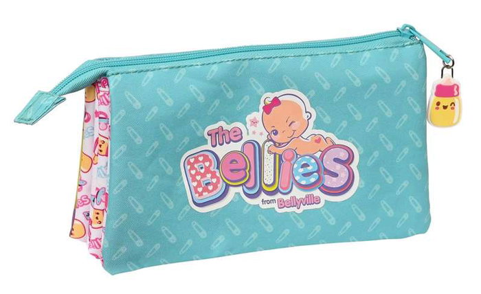Safta Portatodo Triple The Bellies, sac de rangement pliable pour enfant, 22 x 12 x 3 cm, polyester, blanc, turquoise, violet
