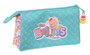Safta Portatodo Triple The Bellies, sac de rangement pliable pour enfant, 22 x 12 x 3 cm, polyester, blanc, turquoise, violet