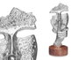 Giftdecor Figurine Metal Silencio Argent avec Support Bois 12x29x11 cm (Set de 6)