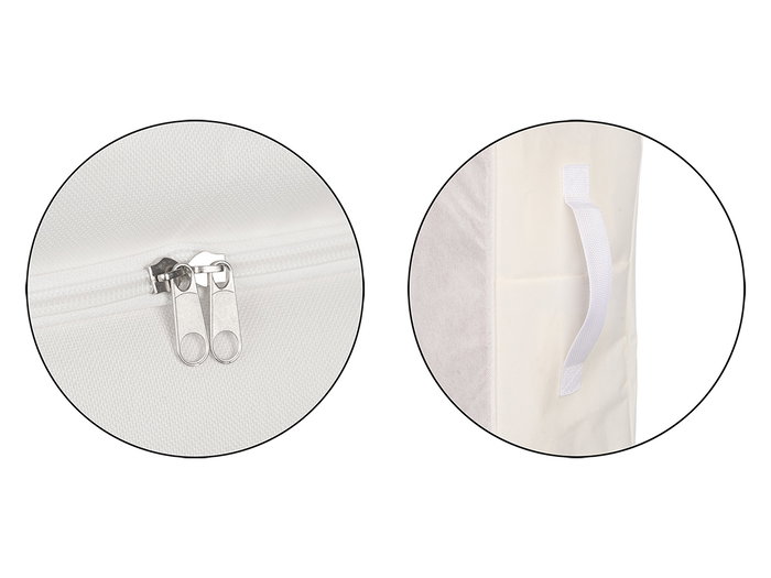 Kipit Boîte de Rangement à Fermeture Éclair 45 x 30 x 23 cm en Tissu Polyester, Gris/Blanc/Noir (Set de 12)