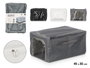 Kipit Boîte de Rangement à Fermeture Éclair 45 x 30 x 23 cm en Tissu Polyester, Gris/Blanc/Noir (Set de 12)