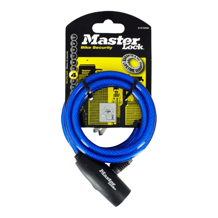 Master Lock Antivol câble 8127EURDPRO - Bleu - 1,8 m x 8 mm Master Lock Antivol câble 8127EURDPRO - Bleu - 1,8 m x 8 mm